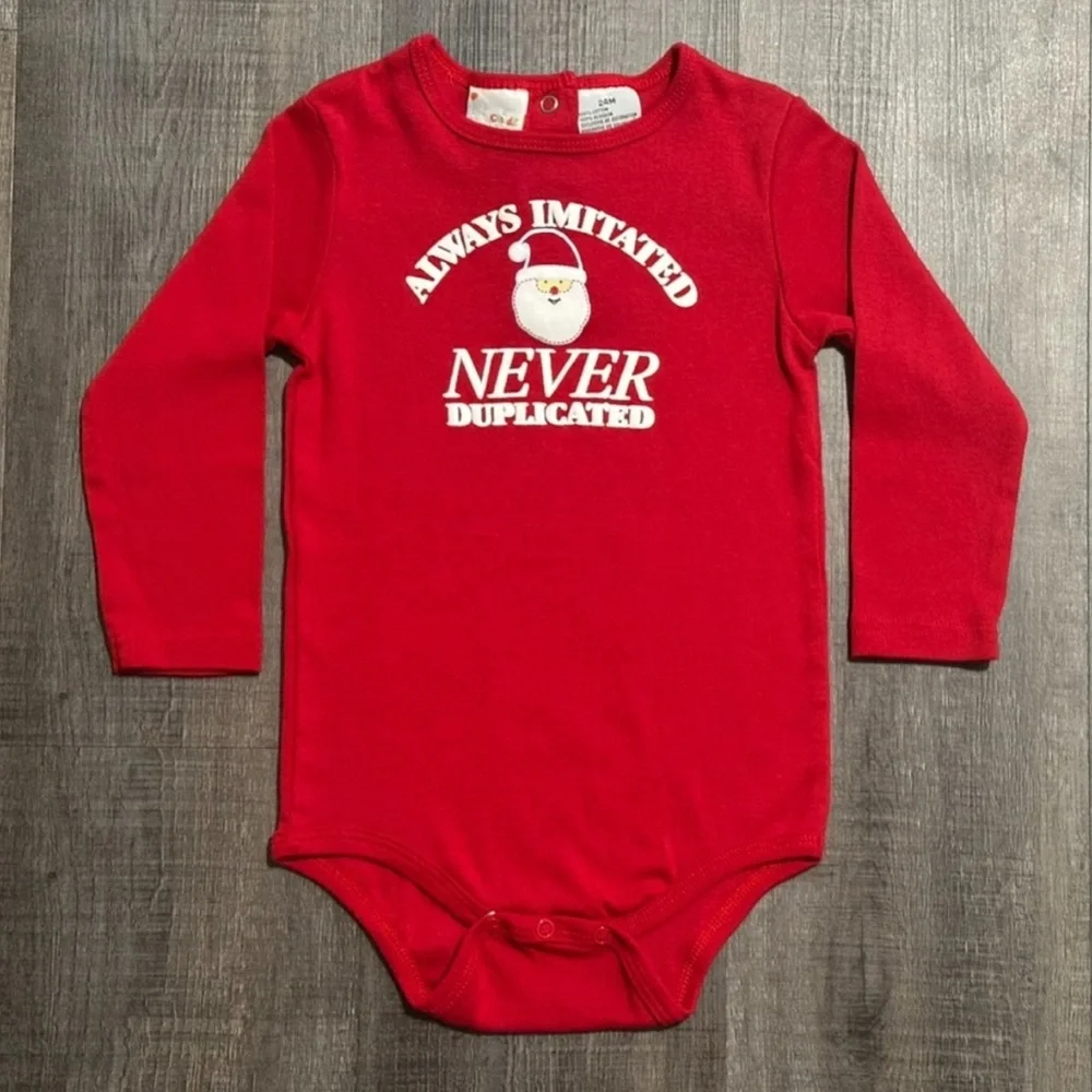 💞 New Baby & Toddler Boy Size 24 Months Santa Christmas Holiday Onesie Bodysuit